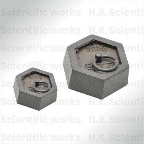 HEXAGONAL WEIGHT  WITH RING IRON, BLACK PAINTED