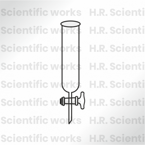 DROPPING FUNNELS CYLINDRICAL  OPEN TOP WITH  STOPCOCK. STEM WITH CONE